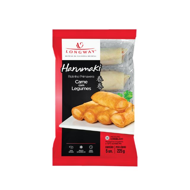 ROLINHO PRIMAVERA CARNE COM LEGUMES LONG WAY CAIXA 20X225G (5 UNIDADES)