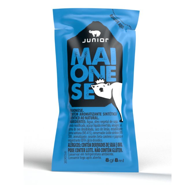 MAIONESE JUNIOR SACHÊ CAIXA 176X8G MAIONESE SACHÊ JUNIOR CX176X8G