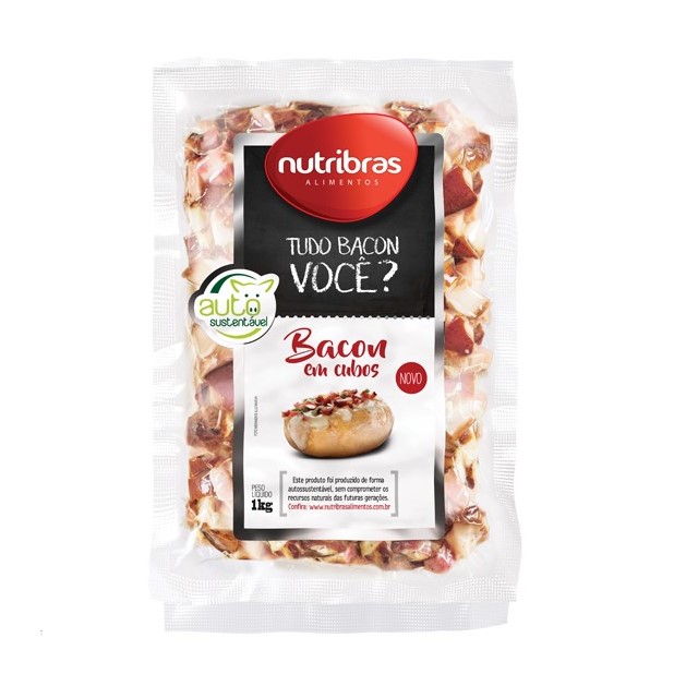 BACON EM CUBOS NUTRIBRAS PACOTE 1KG