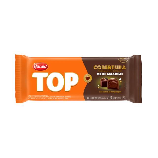 COBERTURA TOP CHOCOLATE MEIO AMARGO HARALD 1KG