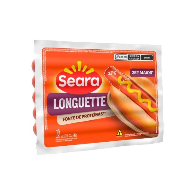 SALSICHA LONGUETTE SEARA CX12X500G