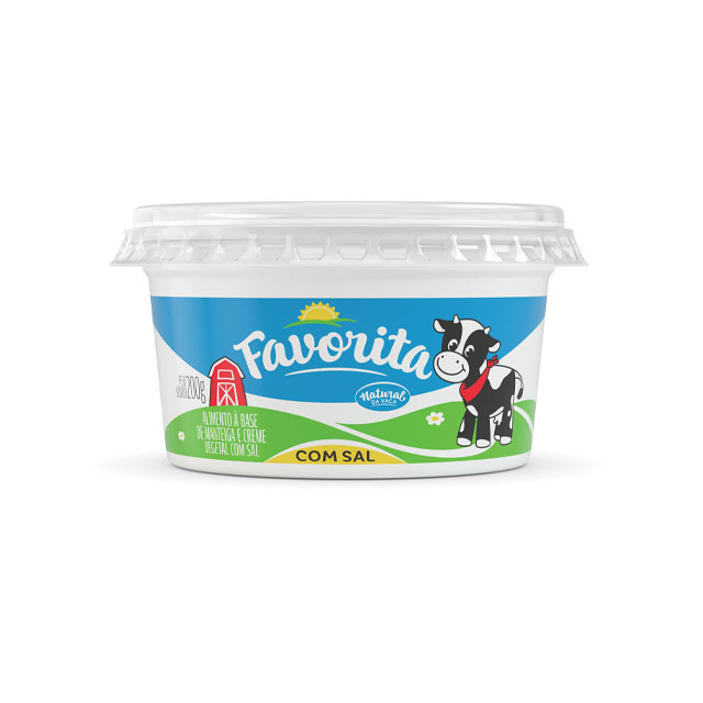 MANTEIGA E CREME VEGETAL COM SAL FAVORITA CAIXA 30X200G