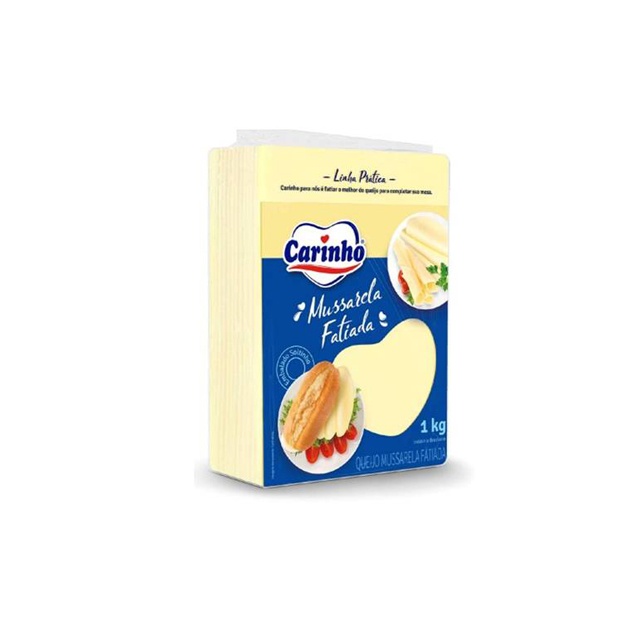 QUEIJO MUSSARELA FATIADO CARINHO 1KG CAIXA  8UND