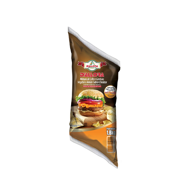 REQUEIJÃO DALLORA CHEDDAR MISTURA LÁCTEA 1,8KG CAIXA 8UND