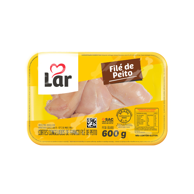 FILÉ DE PEITO DE FRANGO LAR CAIXA 24X600G