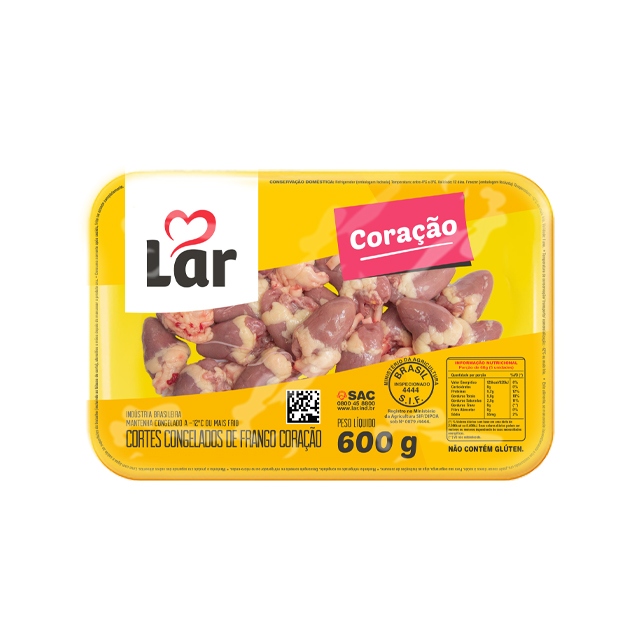 CORAÇÃO DE FRANGO LAR BDJA CAIXA 24X600G
