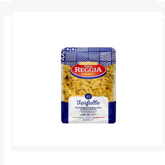 MASSA GRANO DURO FARFALLE REGGIA 500G CAIXA 24UND