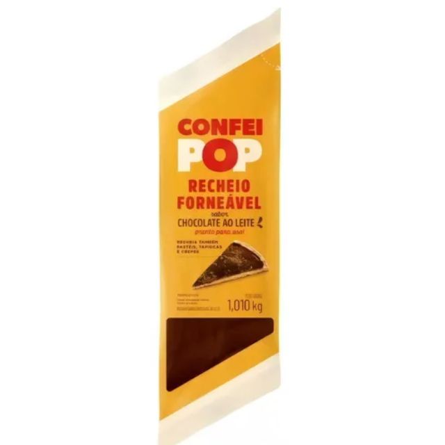 RECHEIO FORNEÁVEL CHOCOLATE AO LEITE CONFEIPOP 1,01KG CAIXA 8UND