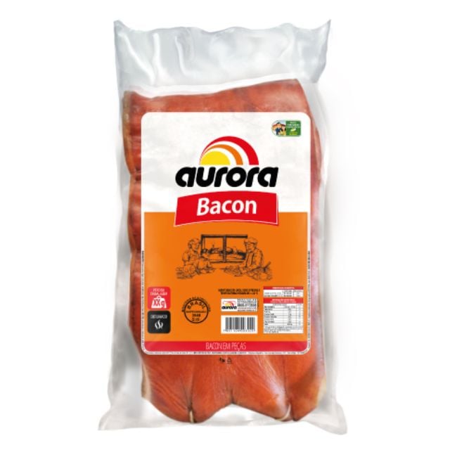 BACON EM MANTA AURORA PACOTE COM ± 2 ,5KG CX11KG