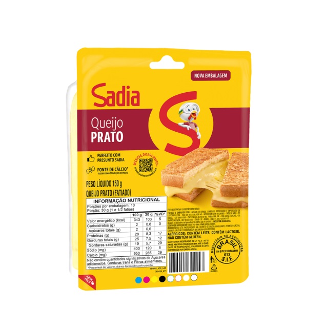 QUEIJO PRATO FATIADO SOLTÍSSIMO SADIA 150G CAIXA 28UND