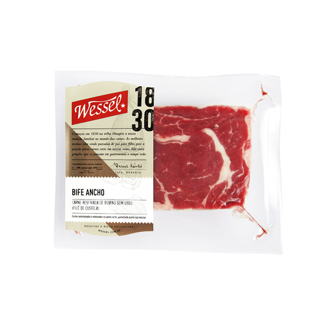 BIFE ANCHO BOVINO WESSEL CAIXA ±6KG (PEÇAS ±360G A ±380G)