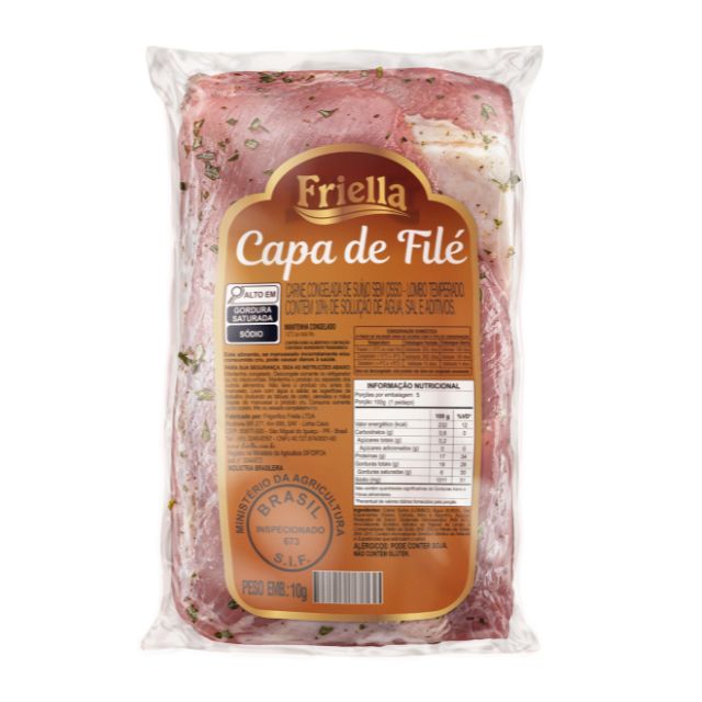 CAPA DE FILÉ TEMPERADA SUÍNA FRIELLA CX±6KG