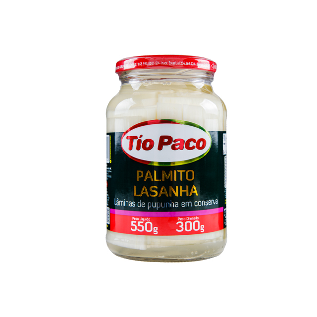 PALMITO LASANHA TIO PACO CAIXA 15X300G