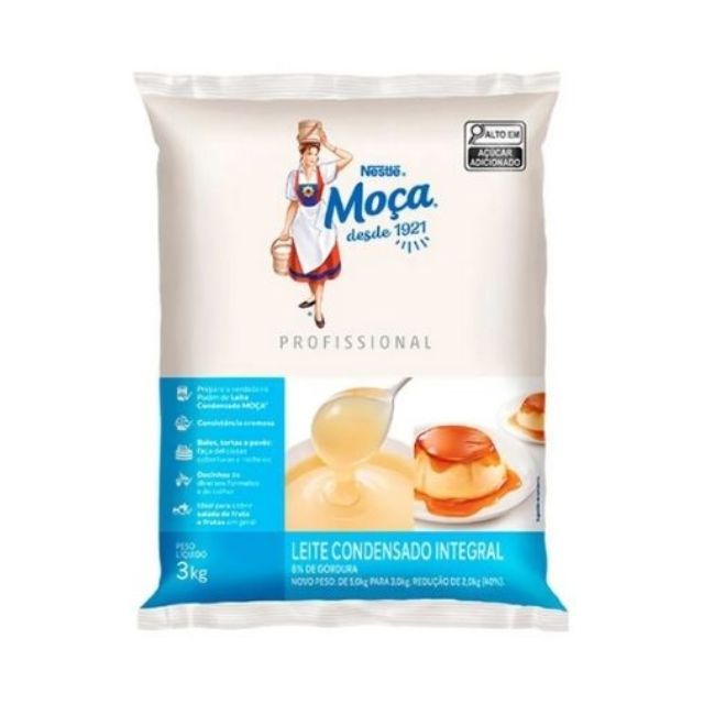 LEITE CONDENSADO MOÇA NESTLÉ BAG 3KG