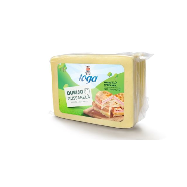 QUEIJO MUSSARELA FATIADO INTERFOLHADO IOGA 1KG CAIXA 18UND