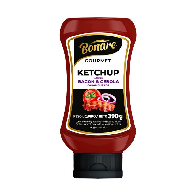 CATCHUP GOURMET BACON & CEBOLA CARMELIZADA BONARE  CAIXA 12X390G