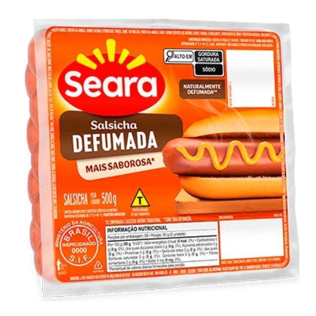 SALSICHA DEFUMADA SEARA 500G CAIXA 12UND