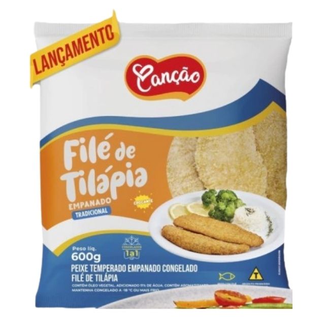 FILÉ DE TILÁPIA EMPANADO CANÇÃO CAIXA 10X600G