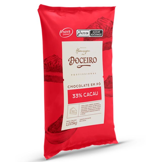 CHOCOLATE EM PÓ 33% DOCEIRO 1,005KG CAIXA 10KG