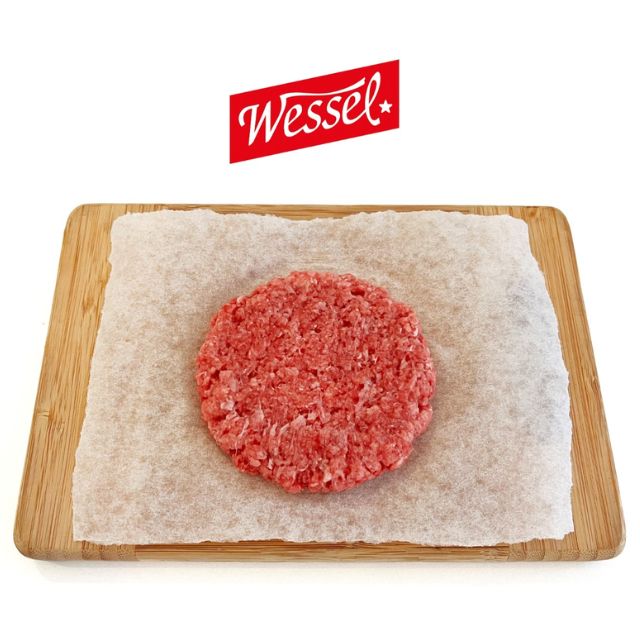 HAMBÚRGUER BOVINO WESSEL 110G CX5,94KG CLIENTE EXCLUSIVO: BURGUÊS