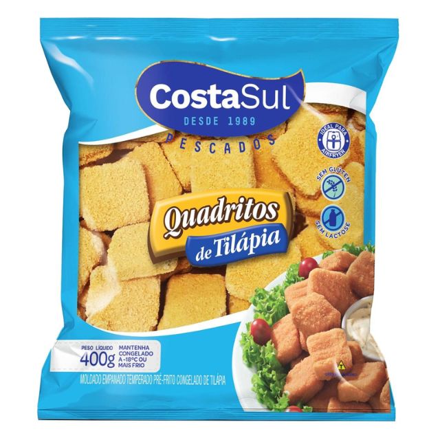 QUADRITOS TILAPIA EMPANADOS COSTA SUL 400G