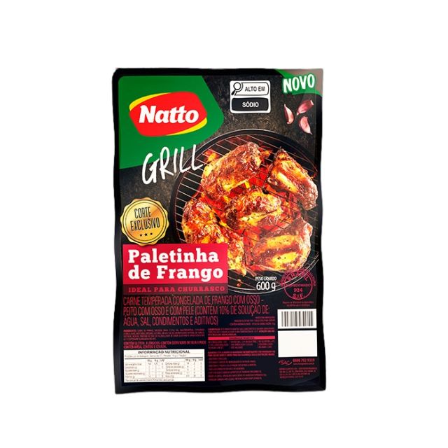 PALETINHA DE FRANGO TEMPERADO NATTO 600G