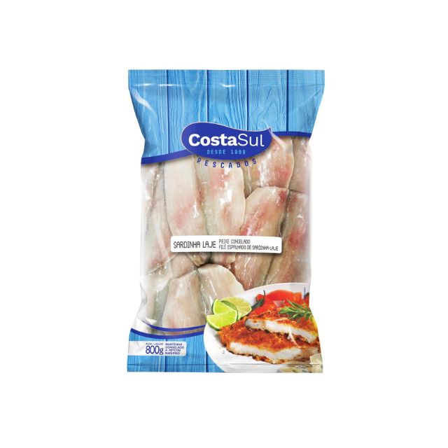 SARDINHA ESPALMADA COSTA SUL PACOTE 800GCAIXA 12KG