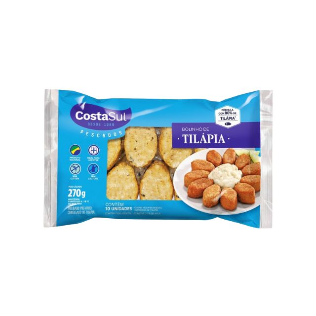 BOLINHO TILAPIA EMPANADO COSTA SUL CX32X270G