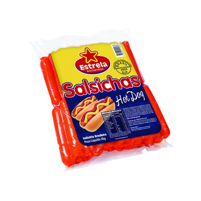 SALSICHA CONGELADA ESTRELA PAC3KG CX18KG