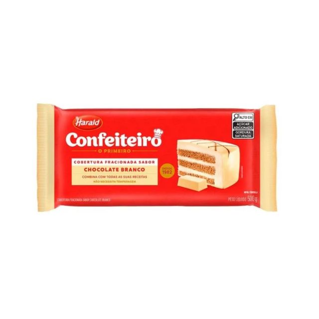 COBERTURA BARRA BRANCO CONFEITEIRO 500G CAIXA COM 10UND