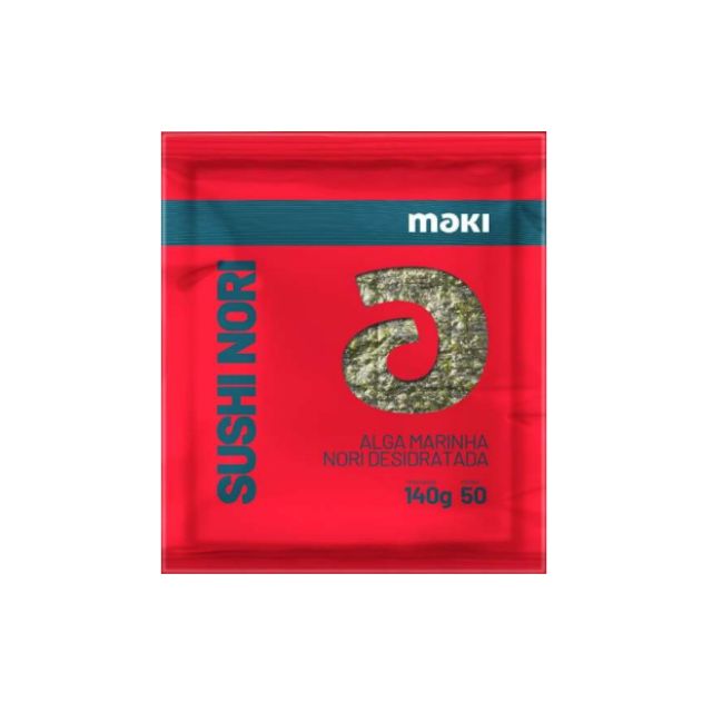 NORI ALGAS MARINHAS RED MAKI 80X50FL CHI