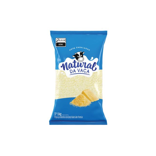 QUEIJO RALADO NATURAL DA VACA CAIXA COM 5KG PACOTE 1KG