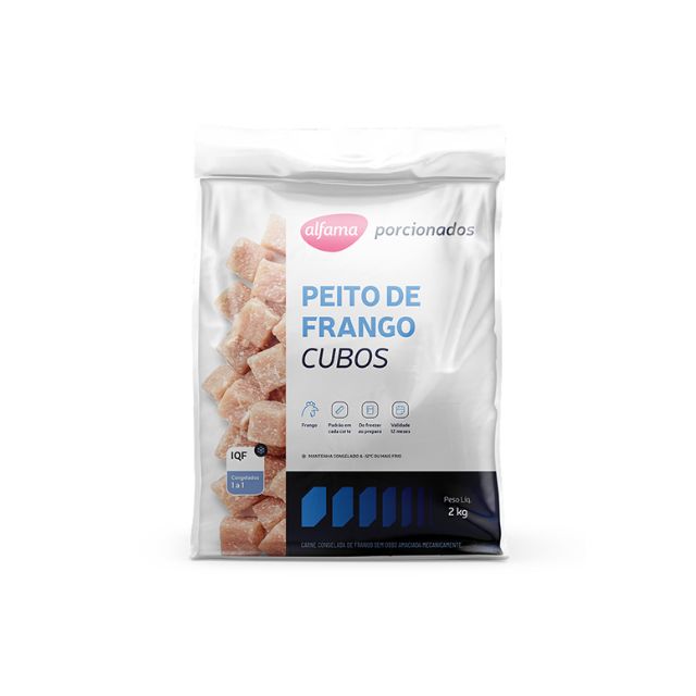 PEITO DE FRANGO CUBOS ALFAMA CX3X2KG