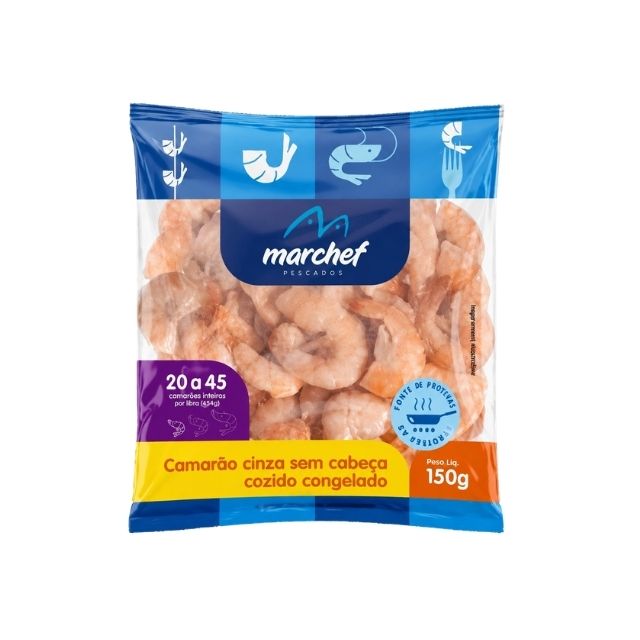 CAMARAO SE CABECA 20/45 MARCHEF COZIDO PACOTE 150G