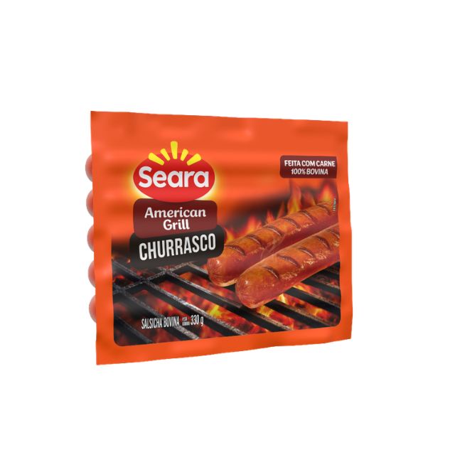 SALSICHA BOVINA AMERICAN GRILL SEARA CAIXA COM 30 UND DE 330G