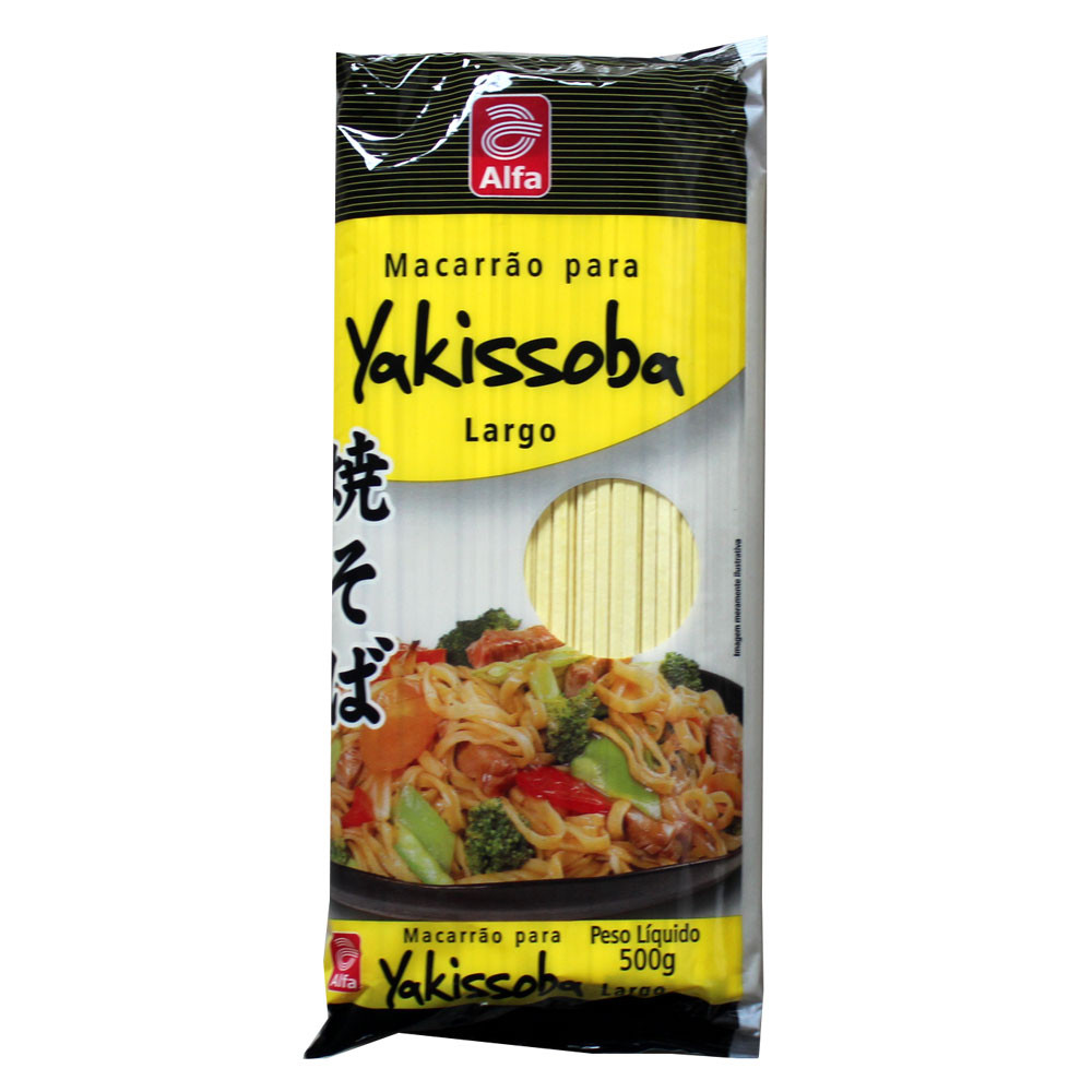 MACARRÃO YAKISSOBA LARGO ALFA CAIXA 20X500G