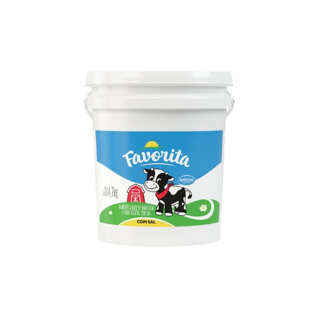 MANTEIGA E CREME VEGETAL COM SAL FAVORITA  BALDE 4,7KG